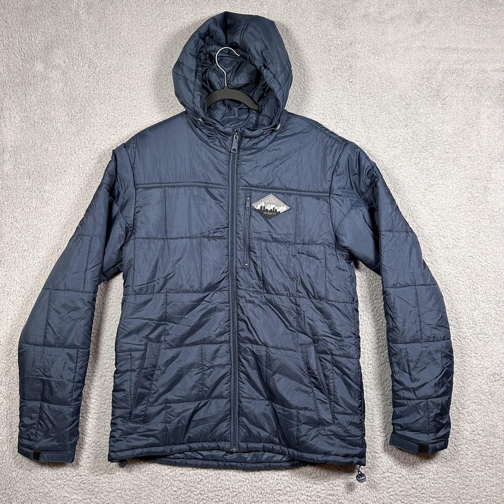 Coalatree Camper Hooded Jacket Mens Medium Blue Insulated Nylon Puffer